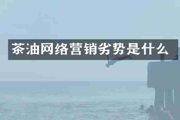 茶油网络营销劣势是什么