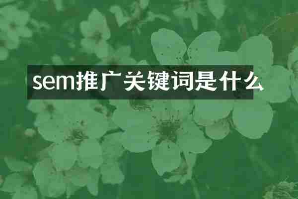 sem推广关键词是什么