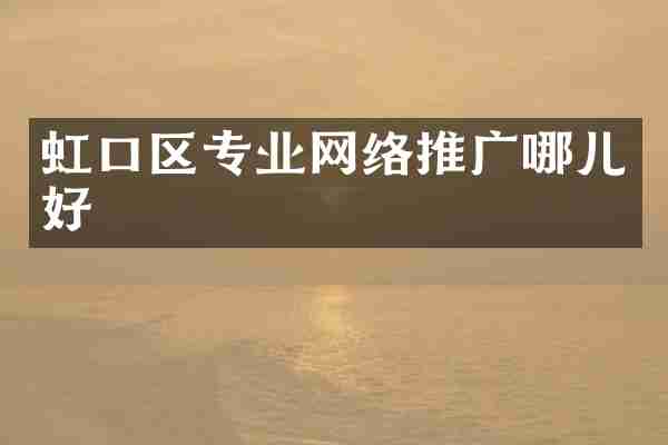 虹口区专业网络推广哪儿好