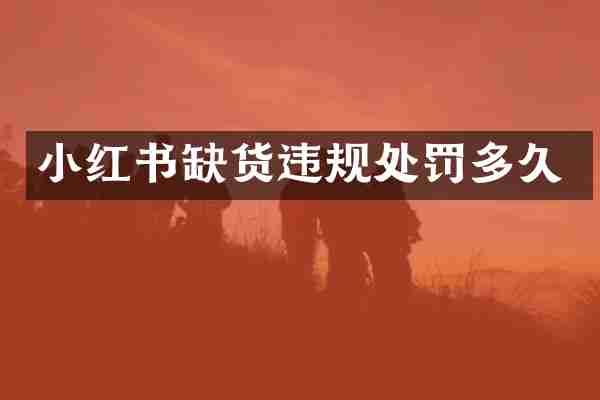 小红书缺货违规处罚多久