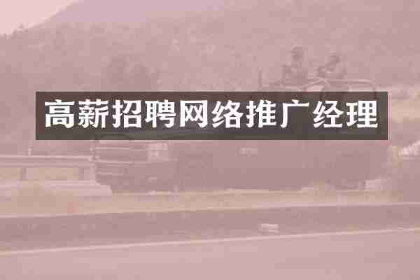 高薪招聘网络推广经理
