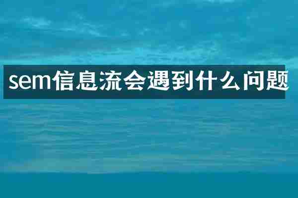 sem信息流会遇到什么问题