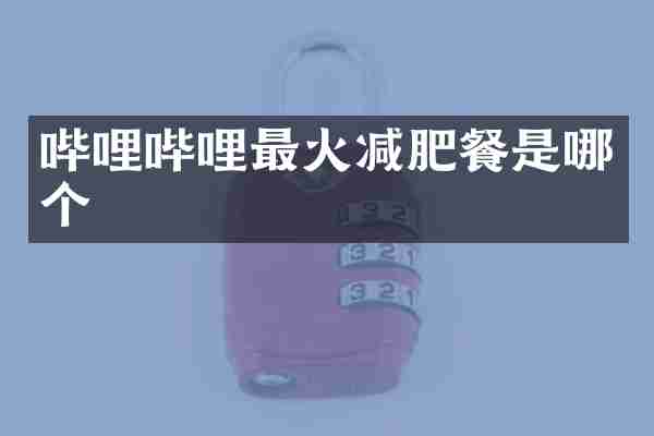 哔哩哔哩最火减肥餐是哪个