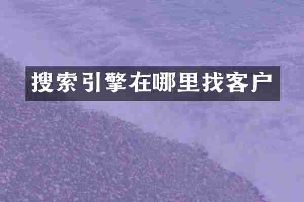 搜索引擎在哪里找客户