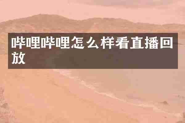 哔哩哔哩怎么样看直播回放