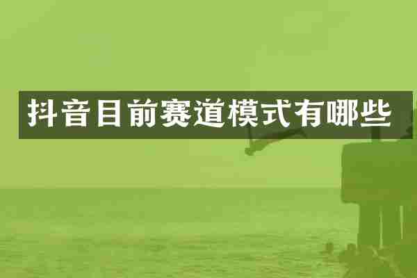 抖音目前赛道模式有哪些