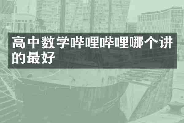 高中数学哔哩哔哩哪个讲的最好