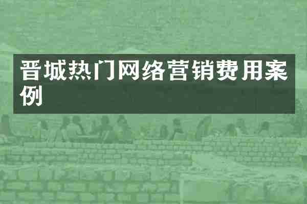 晋城热门网络营销费用案例