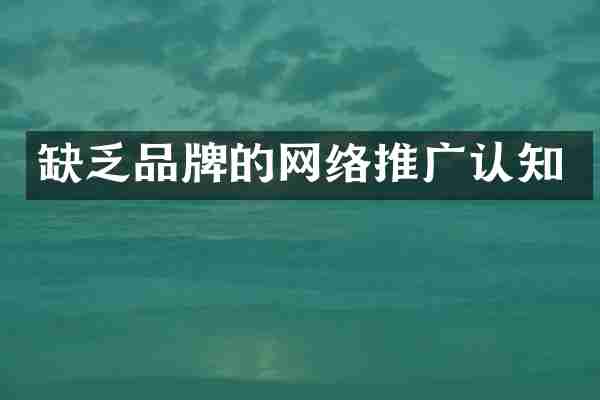 缺乏品牌的网络推广认知