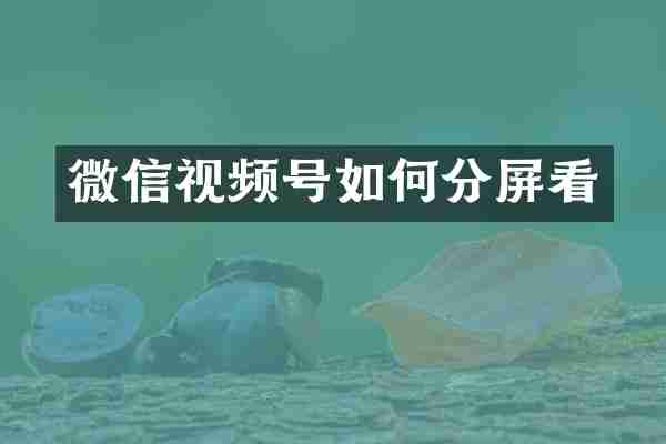 微信视频号如何分屏看