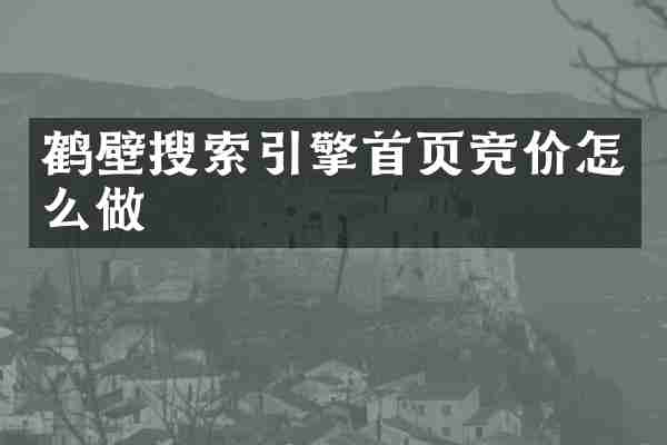 鹤壁搜索引擎首页竞价怎么做