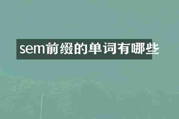 sem前缀的单词有哪些