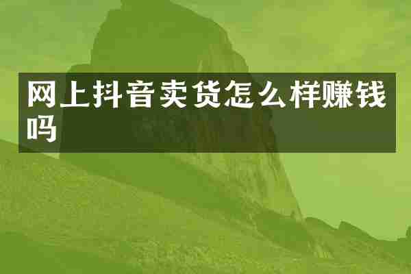 网上抖音卖货怎么样赚钱吗