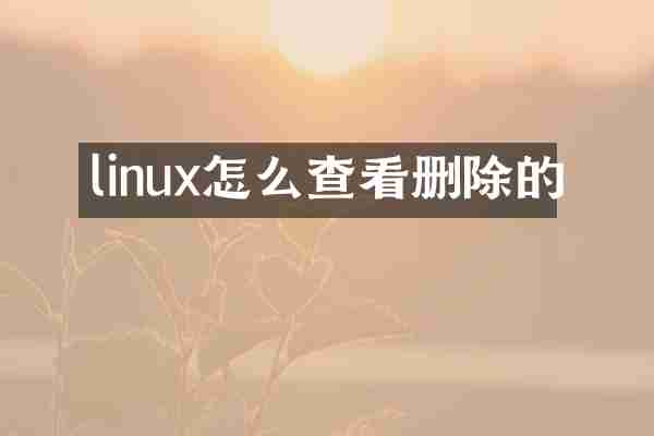 linux怎么查看删除的