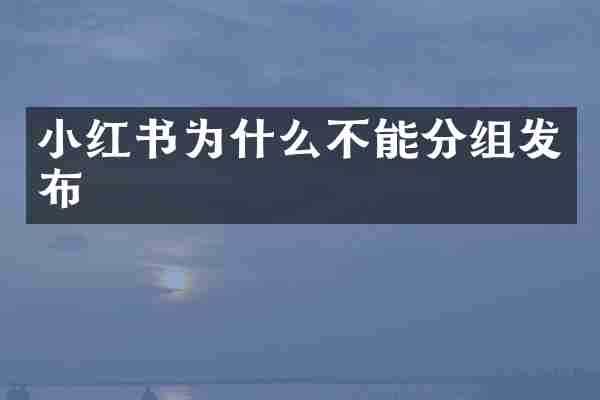 小红书为什么不能分组发布