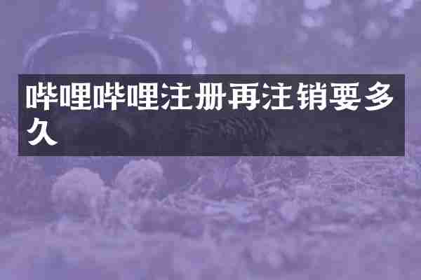 哔哩哔哩注册再注销要多久