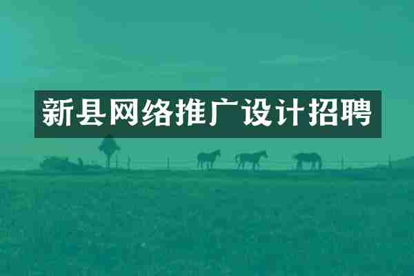 新县网络推广设计招聘