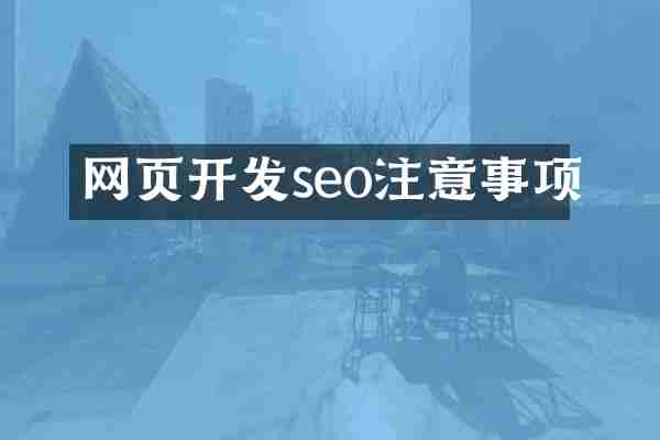 网页开发seo注意事项