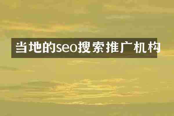 当地的seo搜索推广机构