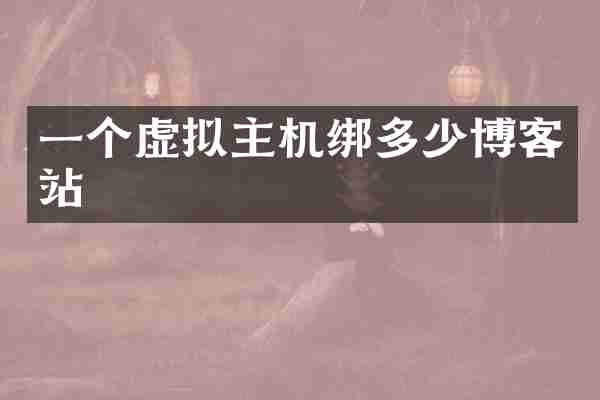 一个虚拟主机绑多少博客站