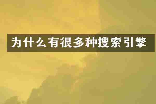 为什么有很多种搜索引擎