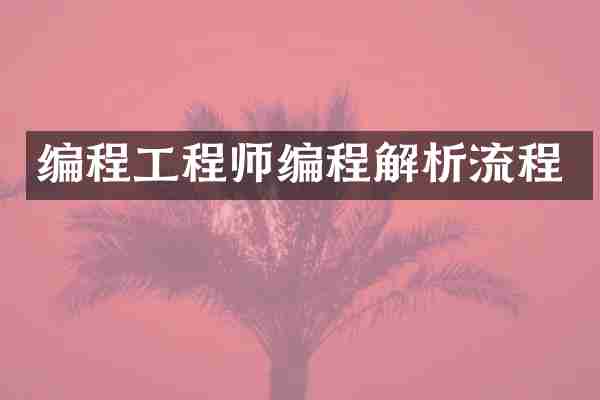 编程工程师编程解析流程