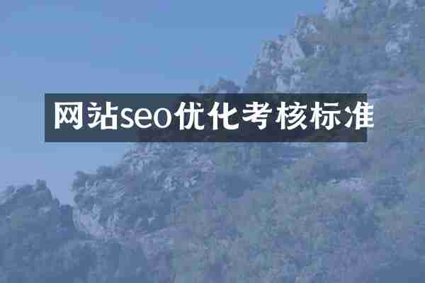 网站seo优化考核标准