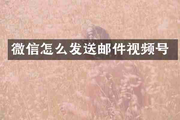 微信怎么发送邮件视频号