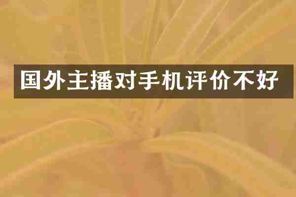 国外主播对手机评价不好
