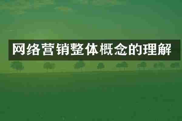 网络营销整体概念的理解