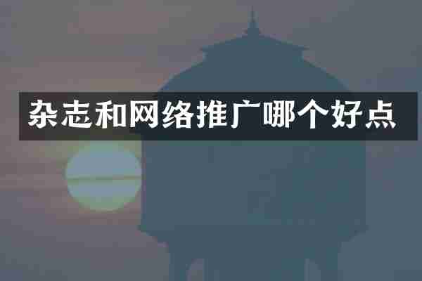 杂志和网络推广哪个好点