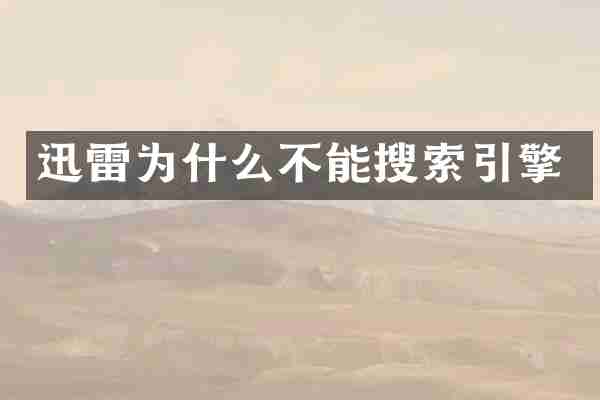 迅雷为什么不能搜索引擎