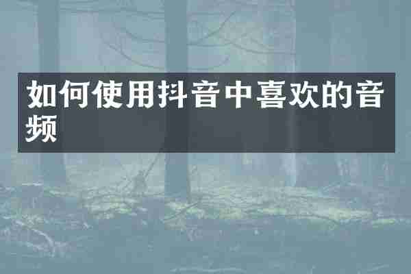 如何使用抖音中喜欢的音频