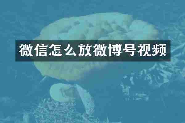 微信怎么放微博号视频
