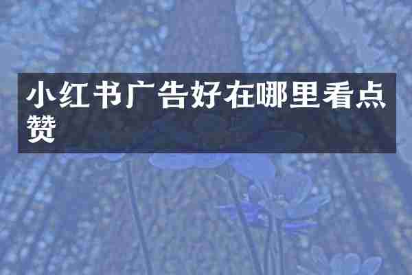 小红书广告好在哪里看点赞