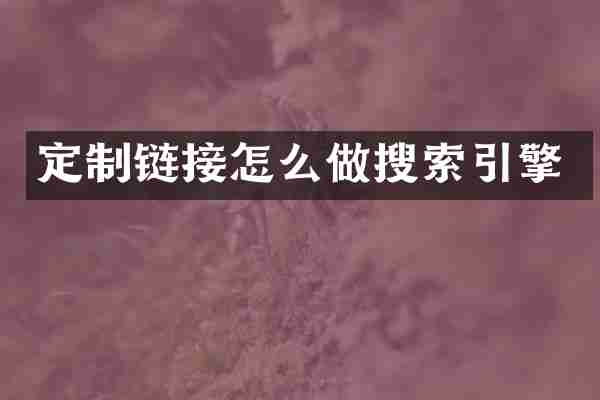 定制链接怎么做搜索引擎
