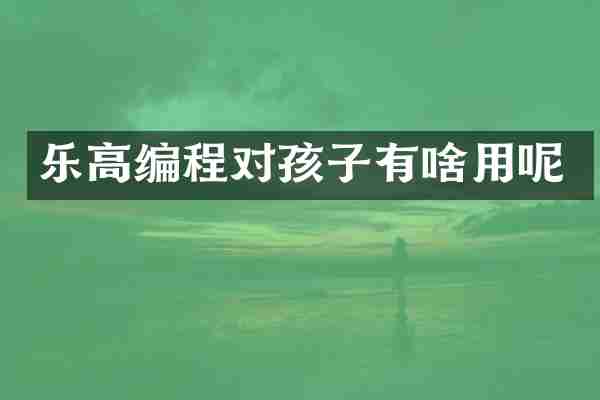 乐高编程对孩子有啥用呢