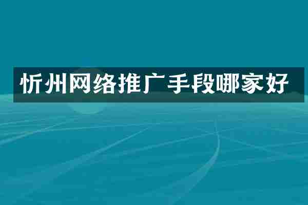 忻州网络推广手段哪家好