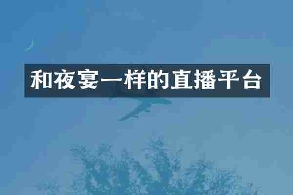 和夜宴一样的直播平台