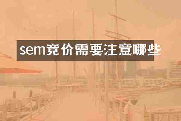 sem竞价需要注意哪些