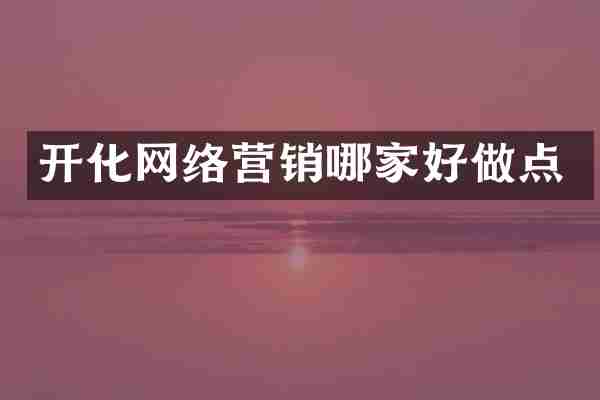 开化网络营销哪家好做点