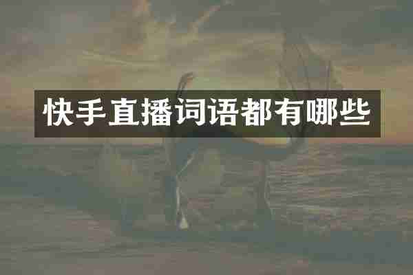 快手直播词语都有哪些