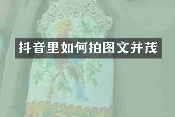 抖音里如何拍图文并茂