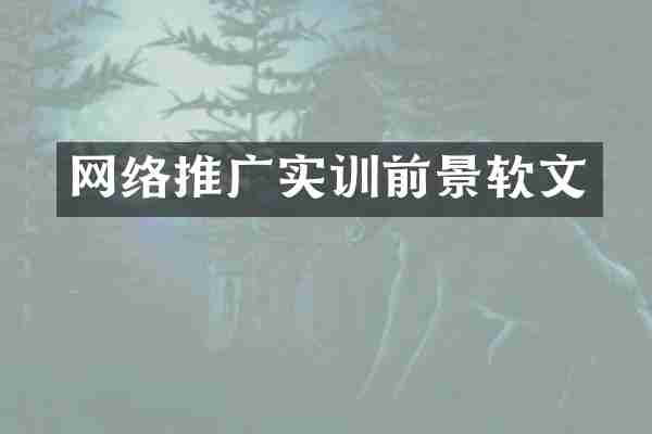 网络推广实训前景软文