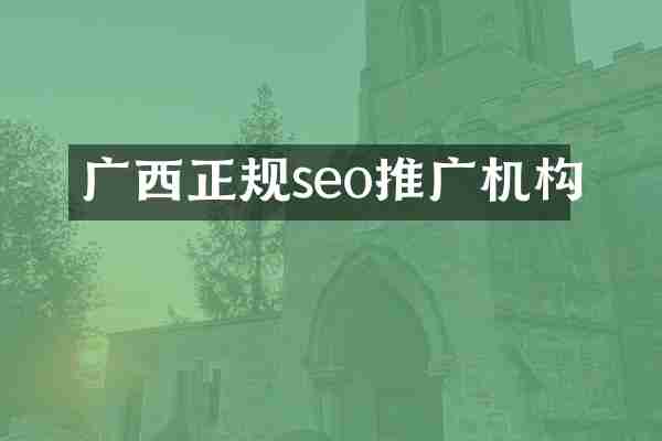 广西正规seo推广机构