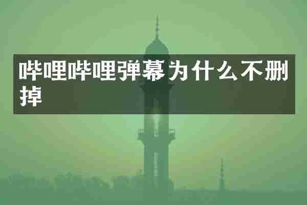哔哩哔哩弹幕为什么不删掉