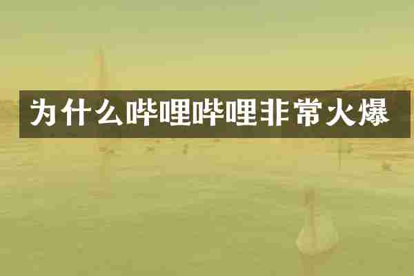为什么哔哩哔哩非常火爆