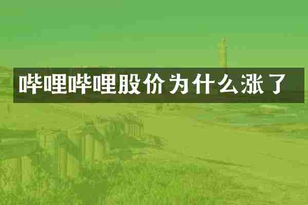 哔哩哔哩股价为什么涨了