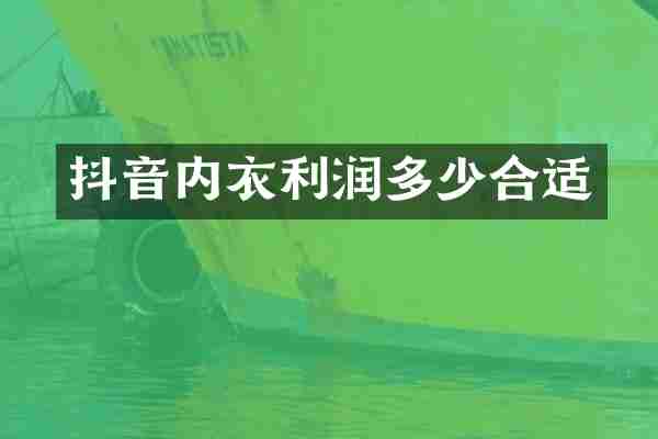 抖音内衣利润多少合适