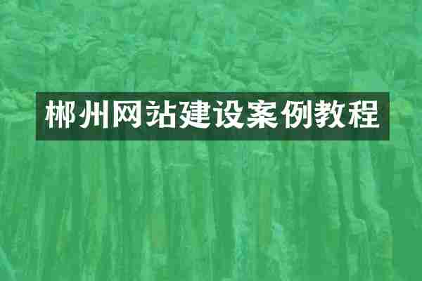 郴州网站建设案例教程